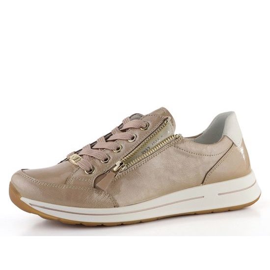 Ara dámské lakované sneakers se zipem Osaka Nude/Cream 12-54801-23