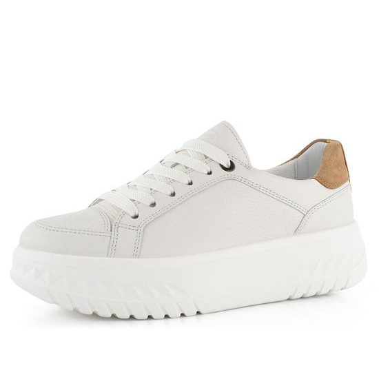 Ara širší polobotky na platformě Monaco Cream/Biscuit/Whisky 12-46703-09