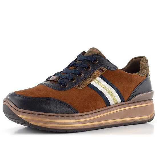 Ara dámske sneakers poltopánky modro-hnedé Sapporo 12-32430-73