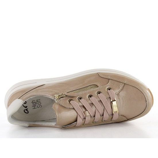 Ara dámské lakované sneakers se zipem Osaka Nude/Cream 12-54801-23