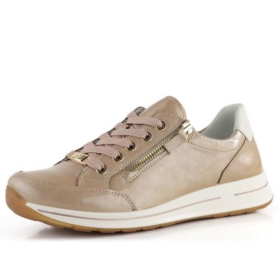 Ara dámské lakované sneakers se zipem Osaka Nude/Cream 12-54801-23