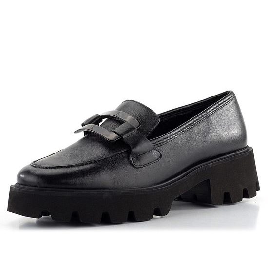 Ara užšie kožené mokasíny Oxford Schwarz 12-21703-01