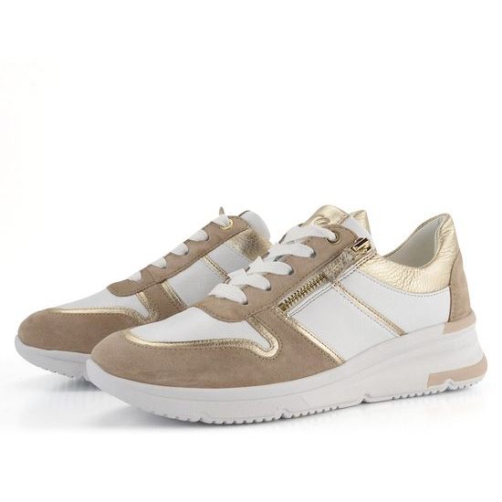 Ara tenisky na klínku Neapel-Tron Sand/Platin/Weiss 12-38412-09