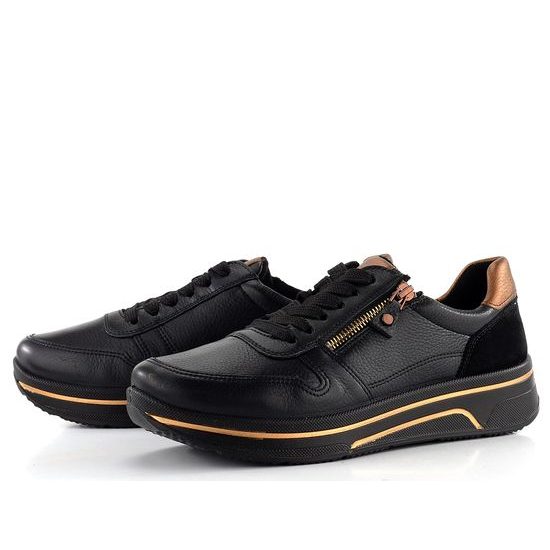 Ara širší tenisky Sapporo Schwarz/Marrone 12-27540-01