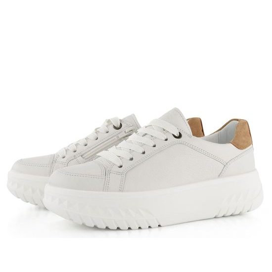 Ara širší polobotky na platformě Monaco Cream/Biscuit/Whisky 12-46703-09