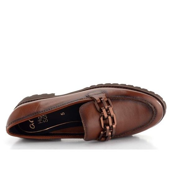Ara užšie kožené mokasíny Kent Cognac 12-31241-09