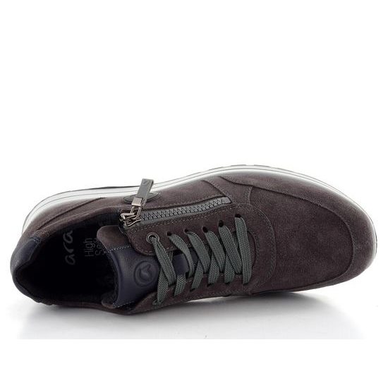 Ara širší pánské tenisky kožené Matteo Steel/Blau 11-24505-15