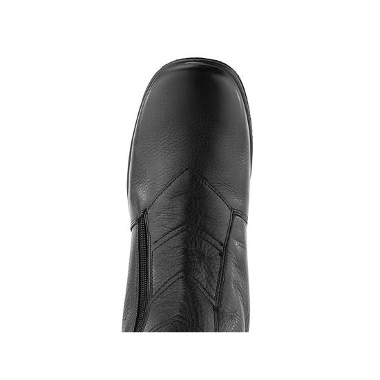 Ara širšia kožená členková obuv s postranným zipsom Schwarz München 12-48539-61