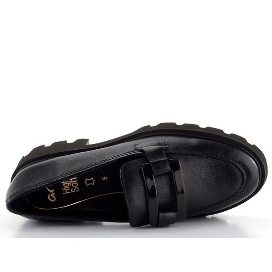 Ara užšie kožené mokasíny Oxford Schwarz 12-21703-01