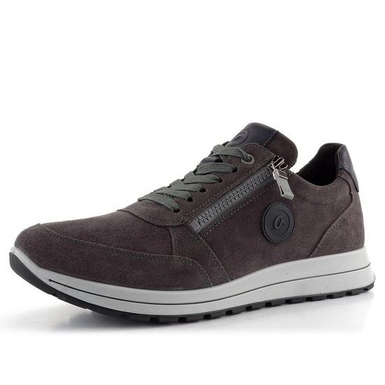 Ara širší pánské tenisky kožené Matteo Steel/Blau 11-24505-15