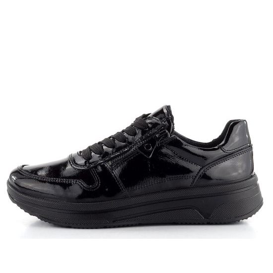 Ara širšie lakované tenisky Sapporo Schwarz 12-27540-11
