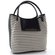 Lola Casademunt pruhovaná textilní shopper kabelka black-ecru LS2604084