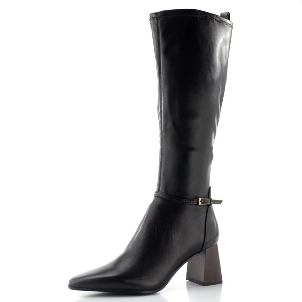 Tamaris kozačky na podpatku black 1-25521-47