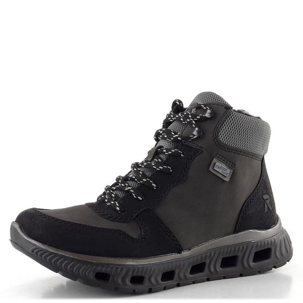 Rieker Sport šněrovací kotník s membránou černý/šedý M6023-45