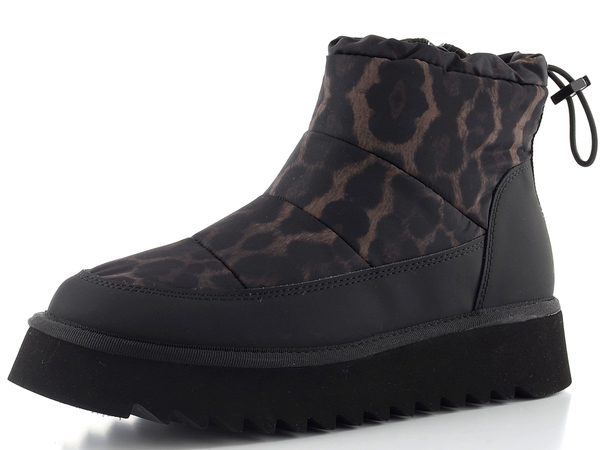 Tamaris prošívaný kotník na platformě black/leopard 1-26810-45