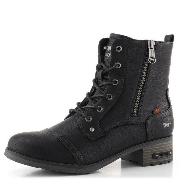 Mustang šněrovací kotník se zipem black 15M0062011