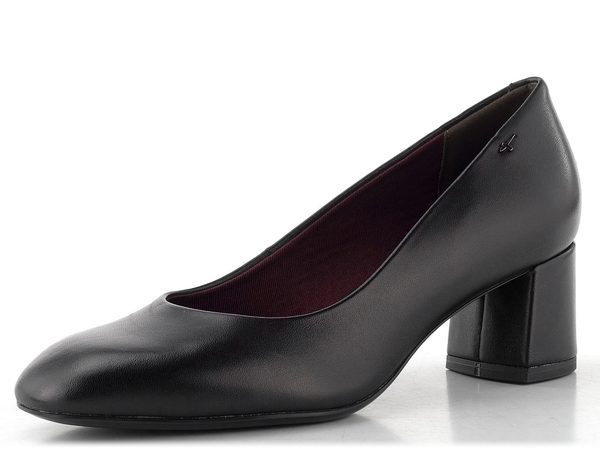 Tamaris lodičky se širokým podpatkem black leather 1-22437-47