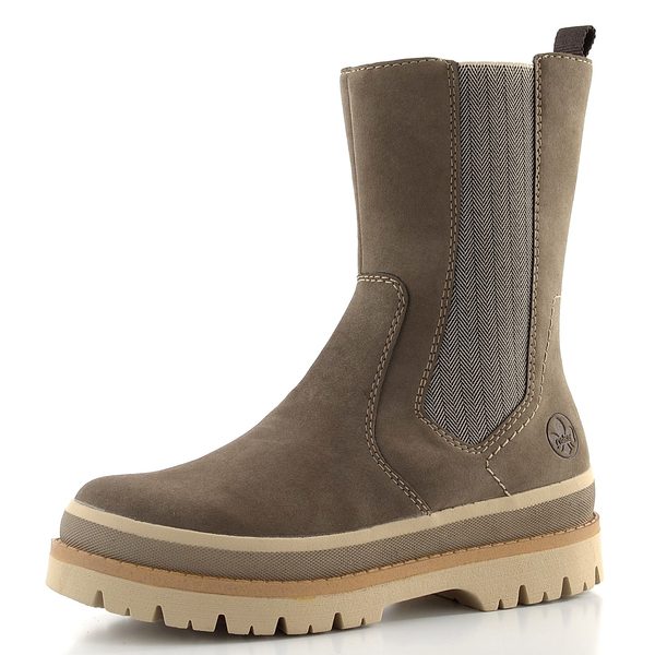 Rieker vysoký chelsea kotník mushroom/leinen Y6280-25