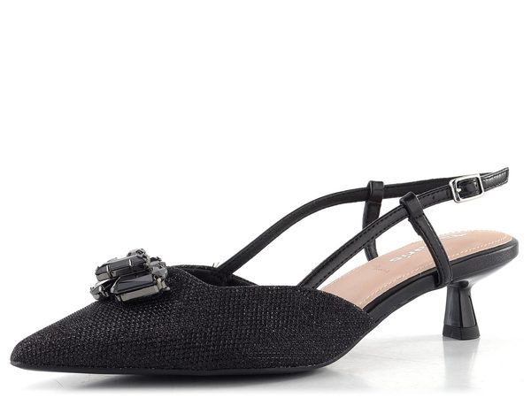 Tamaris lodičky s volnou patou black glam 1-29512-46