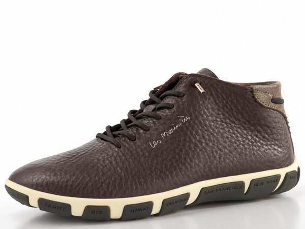 TBS kožený kotník Jesmini chocolat+bronze M7M65