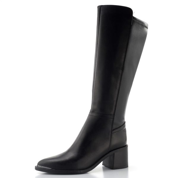 Tamaris hladké kozačky na podpatku black 1-25540-45