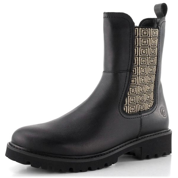 Remonte vyšší chelsea kotník schwarz/schwarz-gold D8694-03