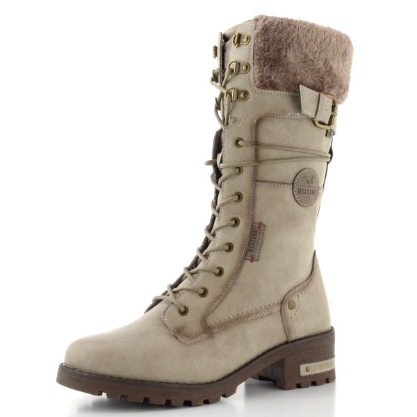Mustang šněrovací polokozačky offwhite 15M0082003