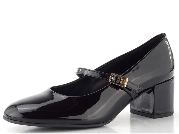 Högl lakované lodičky s nártovým páskem black 2-174214-0100