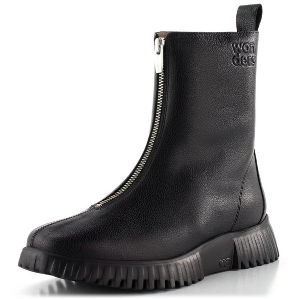Wonders hladký kožený kotník negro A-4403