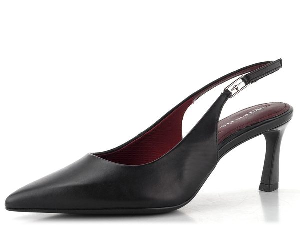 Tamaris lodičky s volnou patou black leather 1-29612-47
