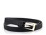 Dámský kožený opasek černý strukturovaný s leštěnou sponou 184-603