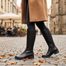 Tamaris hladké kožené čižmy black 1-25550-47