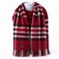 Fraas široký kašminkový šál s károvaným vzorem true red 625030-361