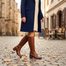 Tamaris kozačky na podpatku cognac leather 1-25576-47