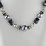 Náhrdelník zo sklenených kameňov čierny/hematit