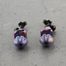 Náušnice ze skleněných kamenů visací fialové