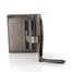 Kožená menší peněženka se zápinkou dk. silver LG059M