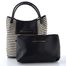 Lola Casademunt pruhovaná textilní shopper kabelka black-ecru LS2604084