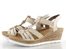 Rieker sandály na klínku beige/gold 619B2-60