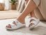Tamaris fuzbetové šľapky White Leather 1-27510-41