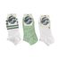 Nízké ponožky 3 páry v balení 36122 bílá/zelená mix