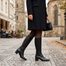 Högl hladké kožené kozačky černé 2-104723-0100