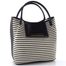 Lola Casademunt pruhovaná textilní shopper kabelka black-ecru LS2604084