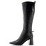Tamaris kozačky na podpatku black 1-25521-47