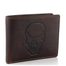 Pánská peněženka s ražbou lebky temně hnědá 66-3701/M
