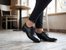 Tamaris kožené šnurovacie poltopánky black 1-23201-44