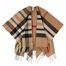 Fraas vlněné pončo s károvaným vzorem camel 680100-180