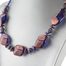 Náhrdelník ze skleněných kamenů a broušených korálků fialový