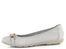 Caprice šedé kožené baleríny so zdobenou špičkou Light Grey 9-22172-20