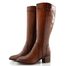 Tamaris kozačky na podpatku cognac leather 1-25576-47